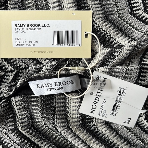 Ramy Brook Melinda Chevron Knit Mock Neck Top Size Large NWT - Picture 8 of 8